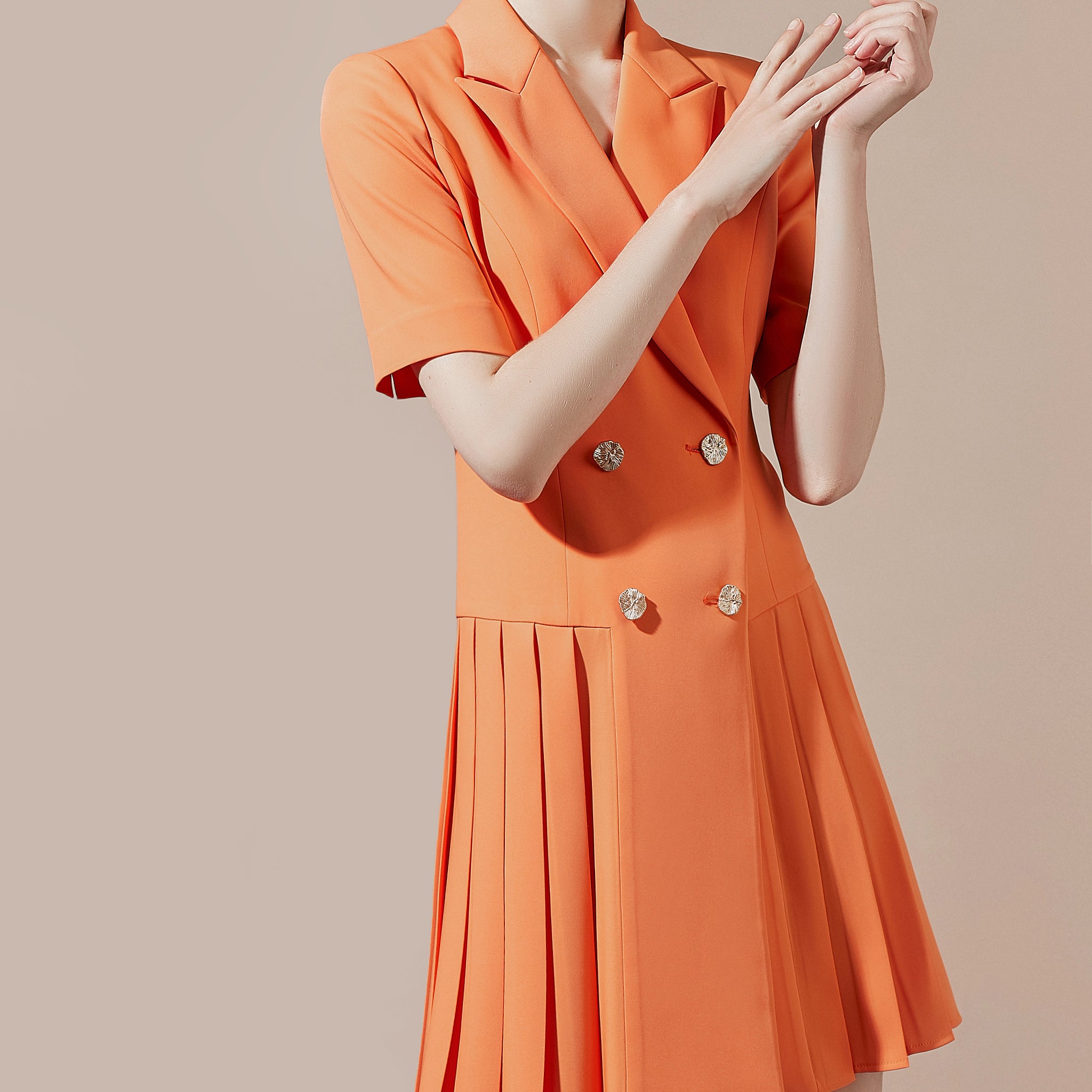 Orange blazer dress