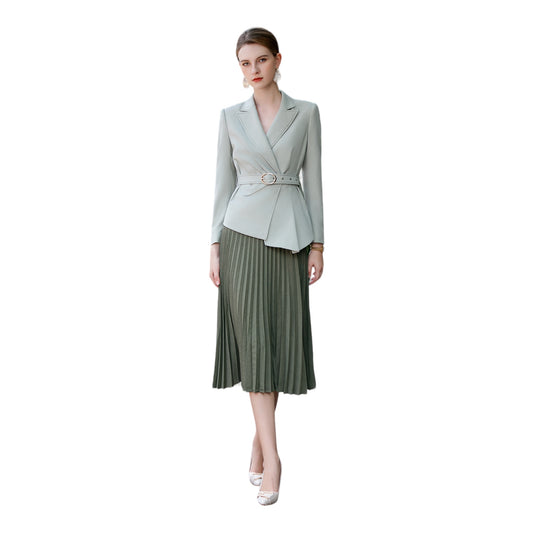 Olive green Pleated skirt