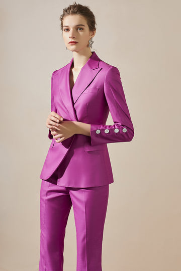 Purple blazer and pant suit