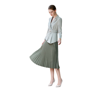 Olive green Pleated skirt