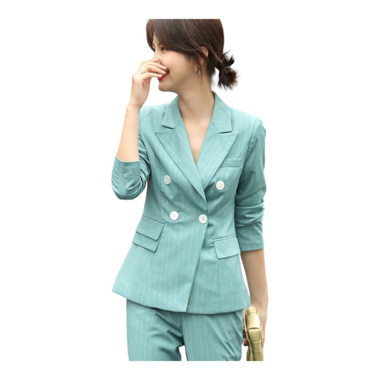 Turquoise blue suit